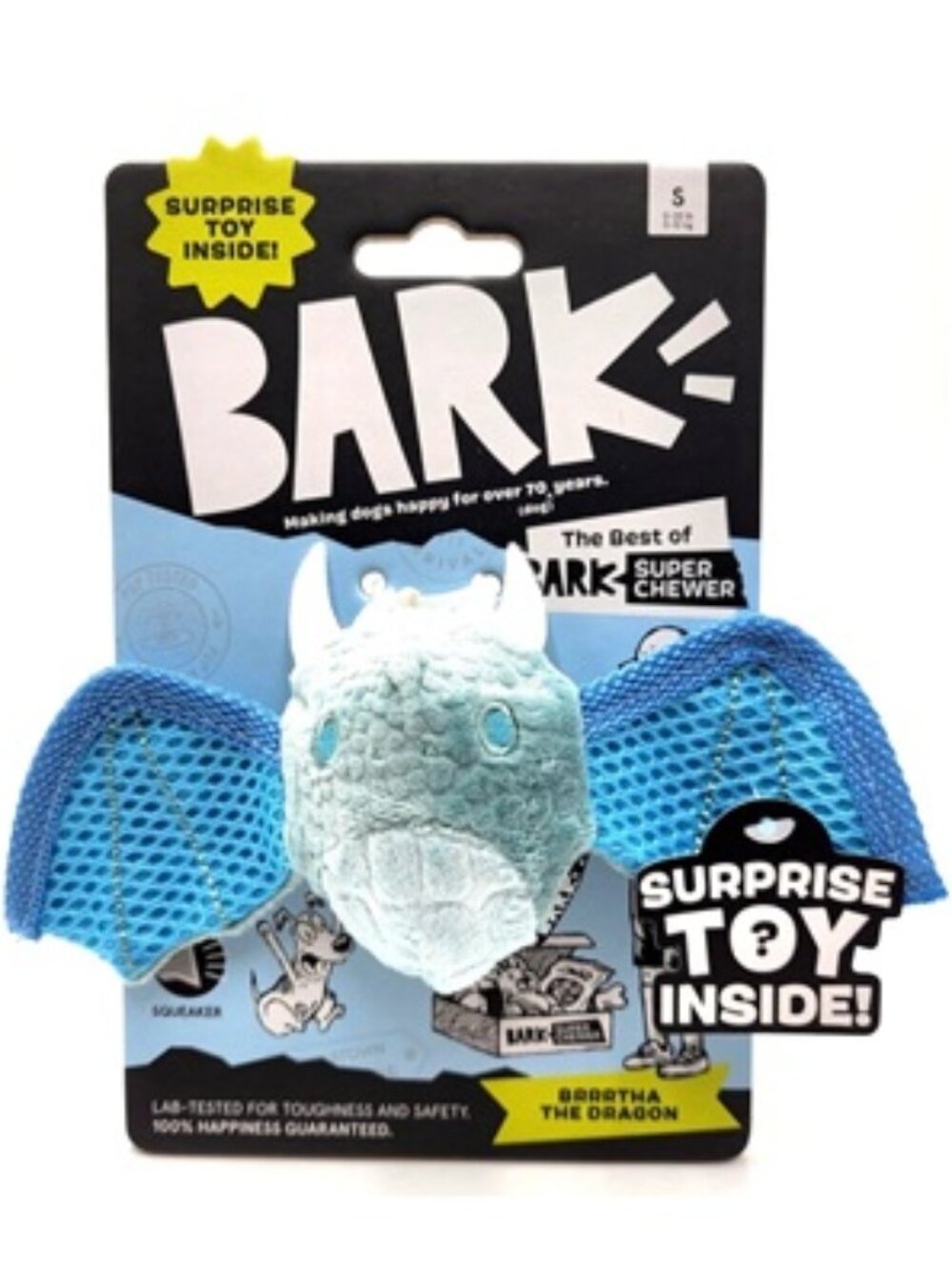 BARK Super Chewer Small Brrrtha The Dragon Durable Dog Chew Toy